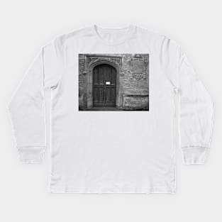 St. Andrew the Great Church Door. Cambridge, United Kingdom Kids Long Sleeve T-Shirt